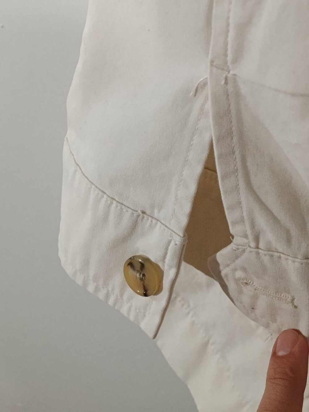 A New Day Women's Utility Safari Jacket XL Ivory Cream 100% Cotton Belted Cargo - Picture 7 of 8